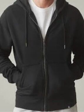 Charlotte Russe Men's Black Full-Zip Hooded Sweater